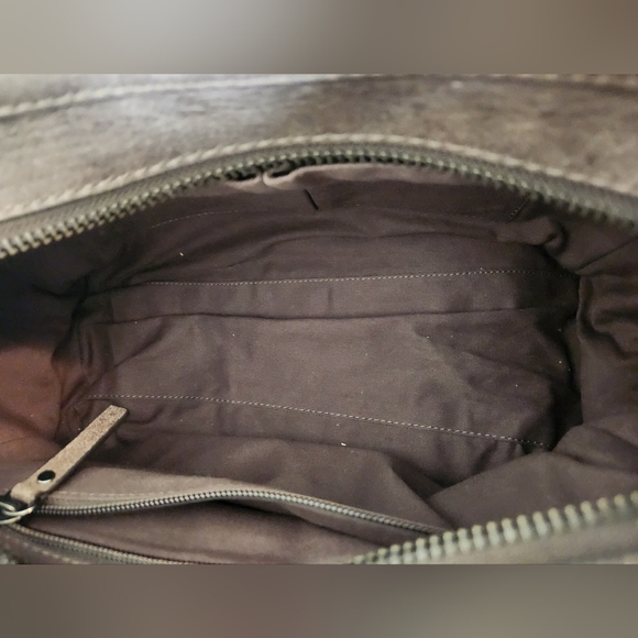 Frye & Co. Leather Stud Satchel Victoria Distressed Chocolate - Picture 14 of 14